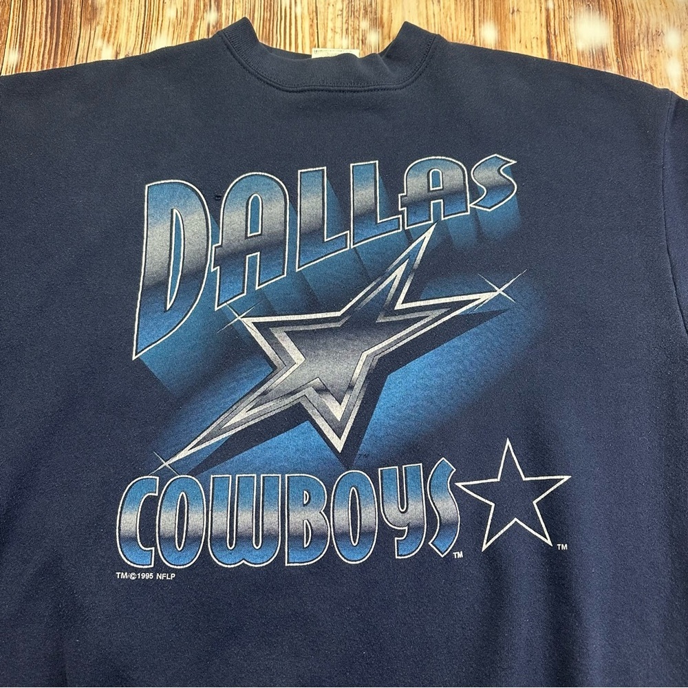 Vintage Dallas Cowboys Sweatshirt 1995 NFL Pullover Crewneck Size XL USA - Picture 6 of 16